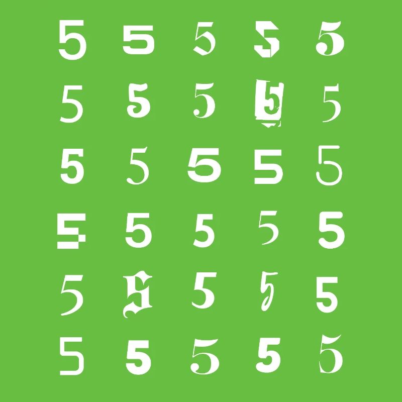 Number Five Grid Pattern