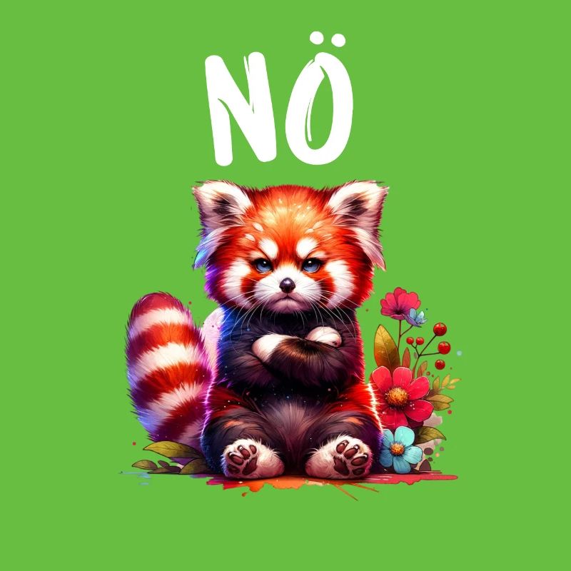 Red Panda Funny Saying Nope Fire Fox
