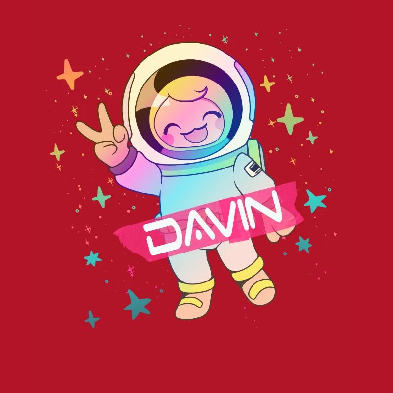 DAVIN - Beau nom de garçon avec astronaute mignon