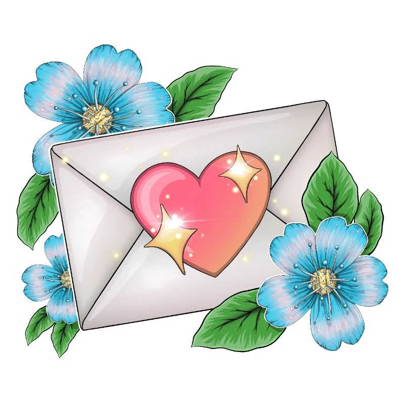envelope with flowers