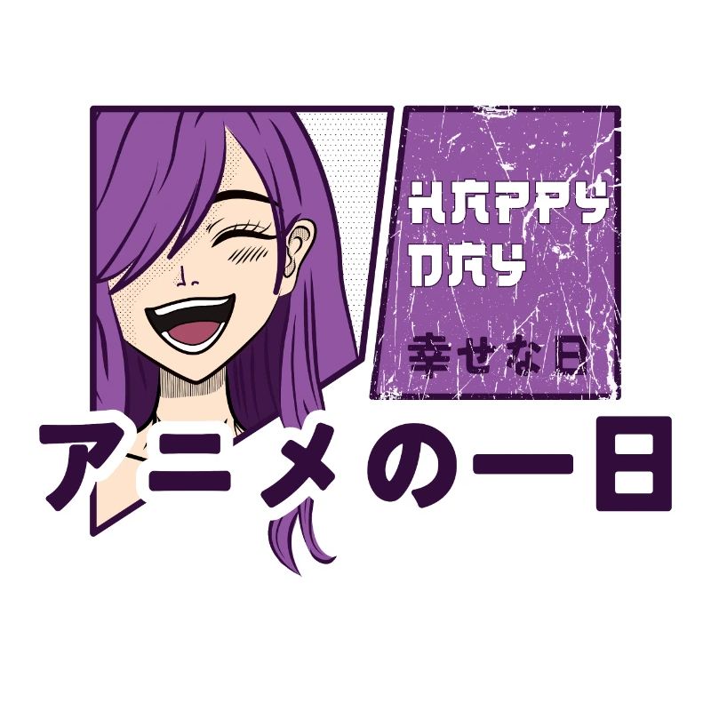 Glücklicher Tag mit Anime