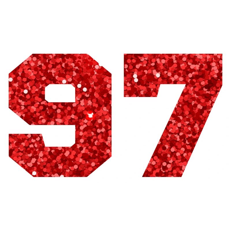 Numéro 97 paillettes rouge - 97e anniversaire