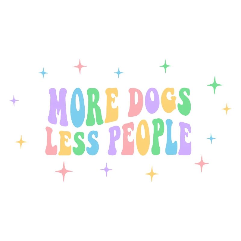Plus de chiens, moins de gens - Design rétro groovy