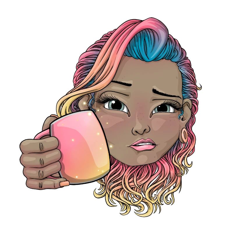 Reva Prisma acclamant avec un visage de café