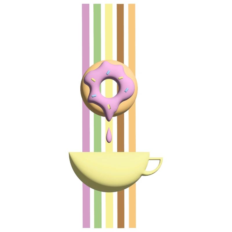 Einladung zum Kaffee oder Tee mit Rosa Donut.