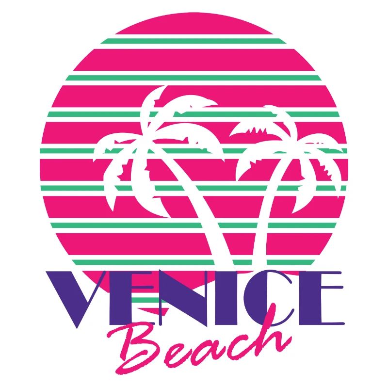 Venice Beach with palm trees