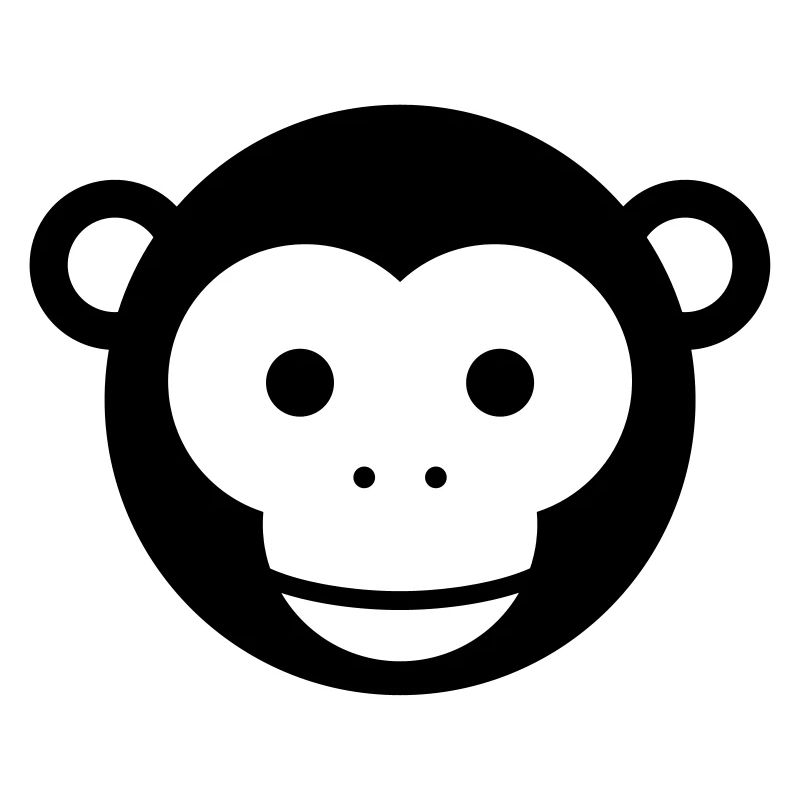 Tête de singe - Dessin animé mignon au visage de singe