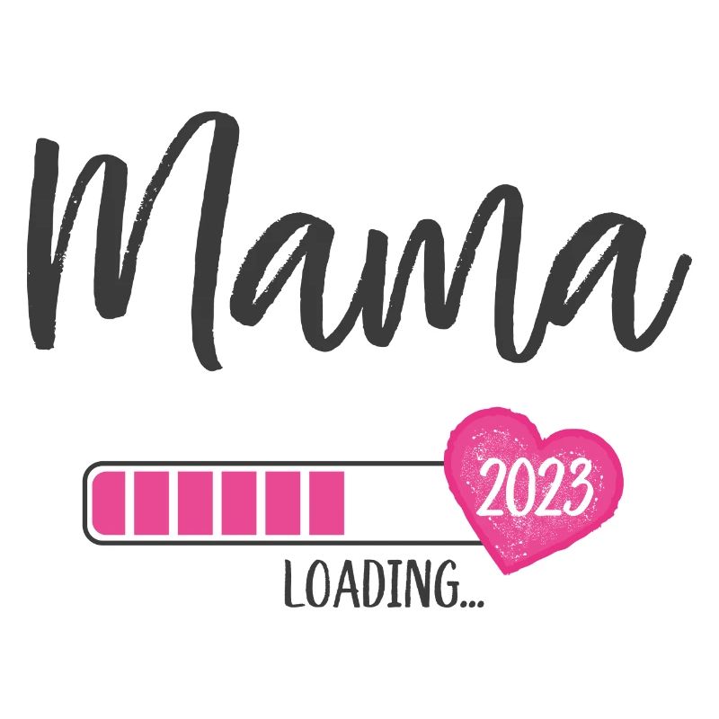 Mama Loading 2023 Herz Mädchen Rosa Werdende Mama