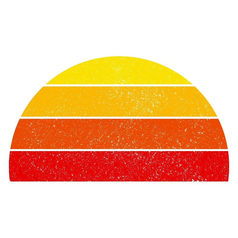 Retro rainbow sunset semicircle