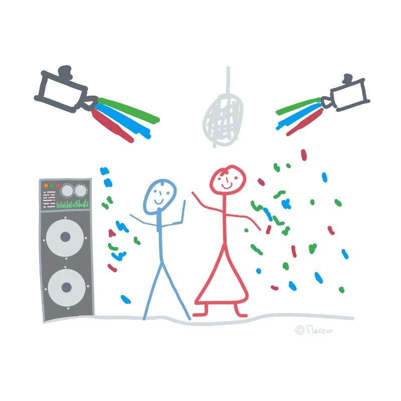 Dance couple stick figures, Party Disco Dance Light