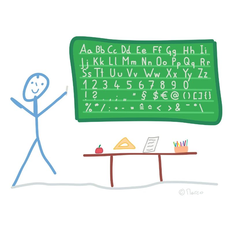 Teaching stickman writing language