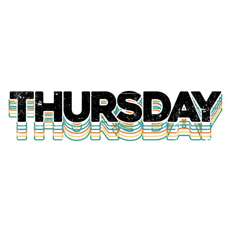 Thursday Retro Rainbow Stripes