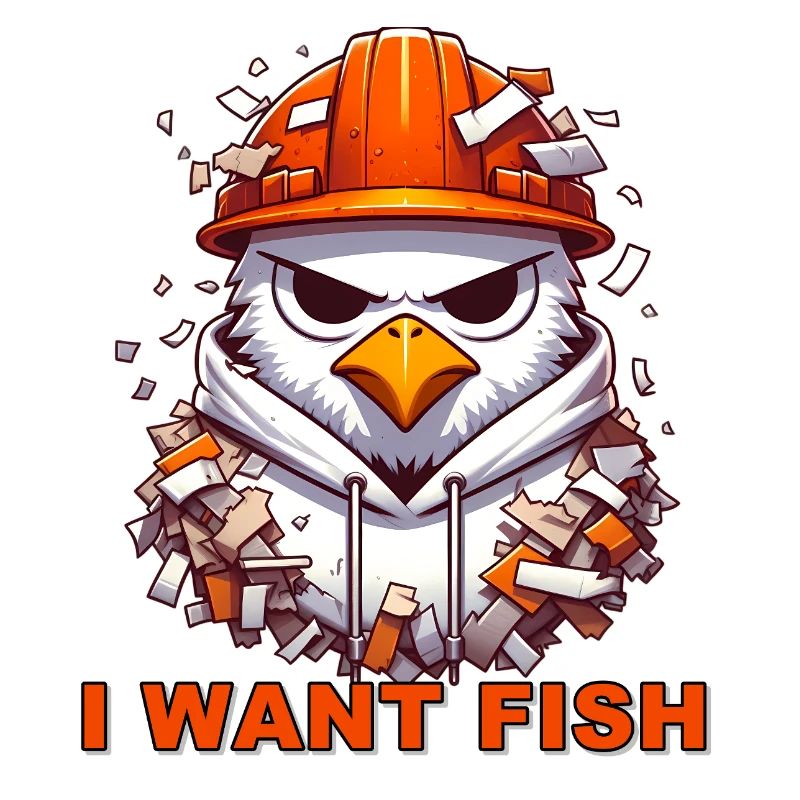 Seagull Construction Worker Graphic