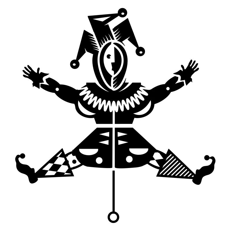 Jumping jack with jester hat