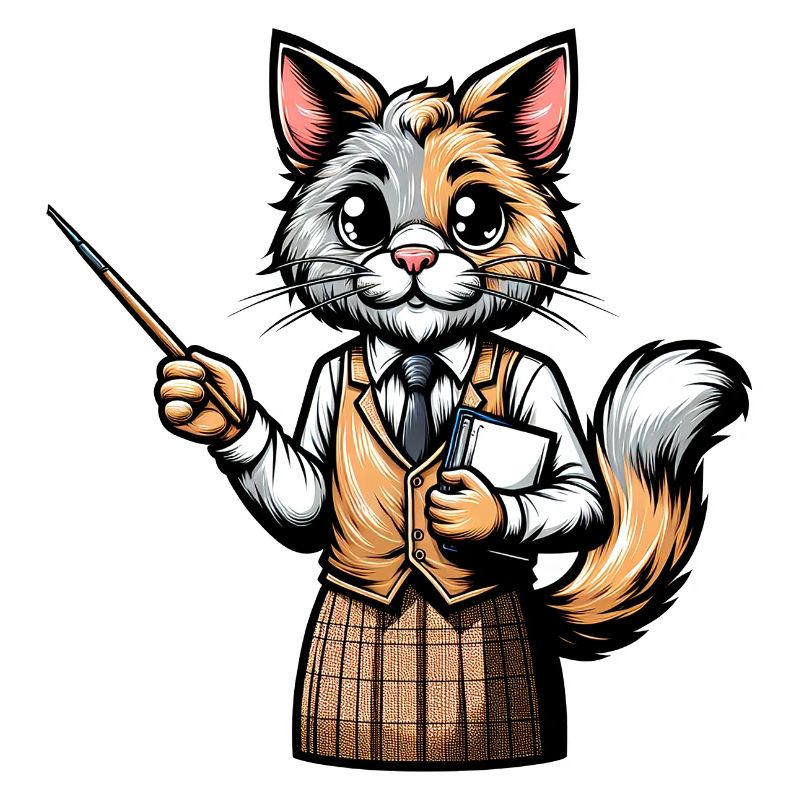 Professeur de chat mignon