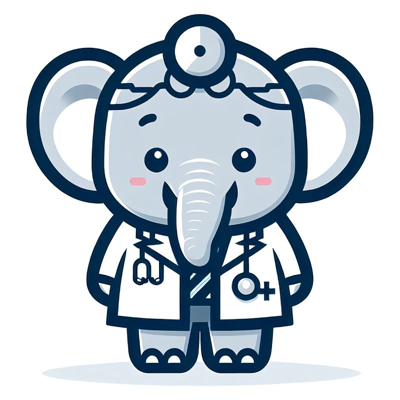 Médecin éléphant mignon