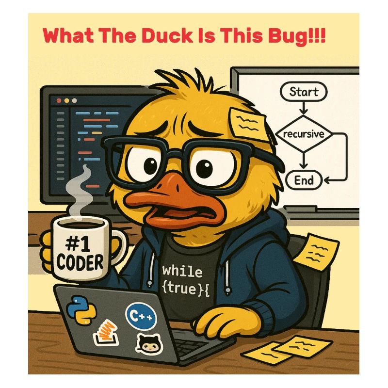 Funny Coding Duck Illustration