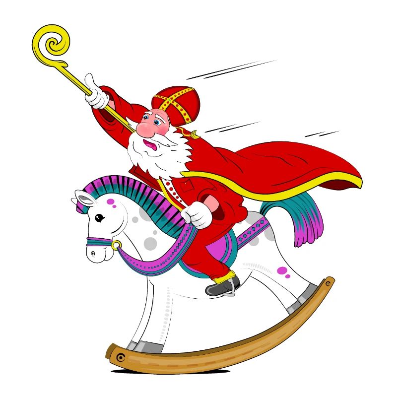 Sinterklaas sur cheval à bascule