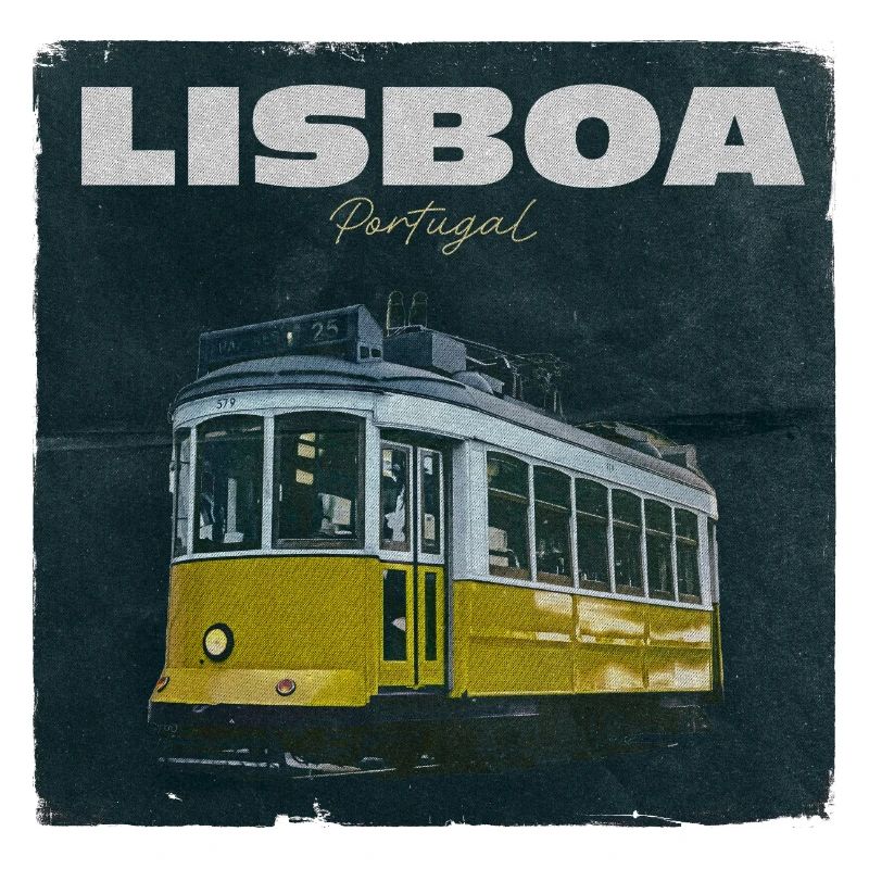 Tramway jaune de Lisbonne rétro