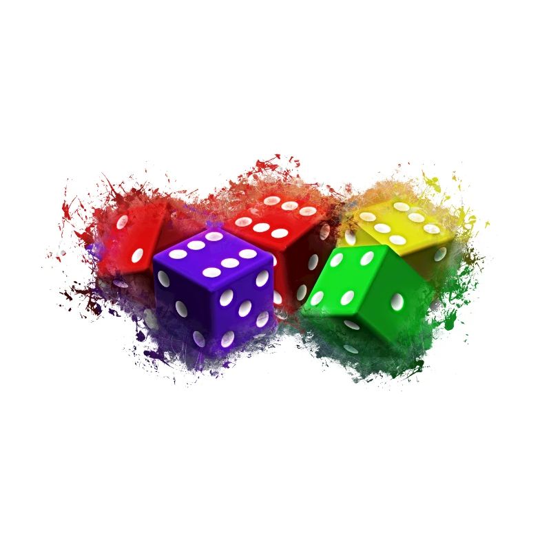 Dice game brightly glowing