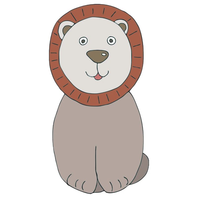 Lion head with friendly face