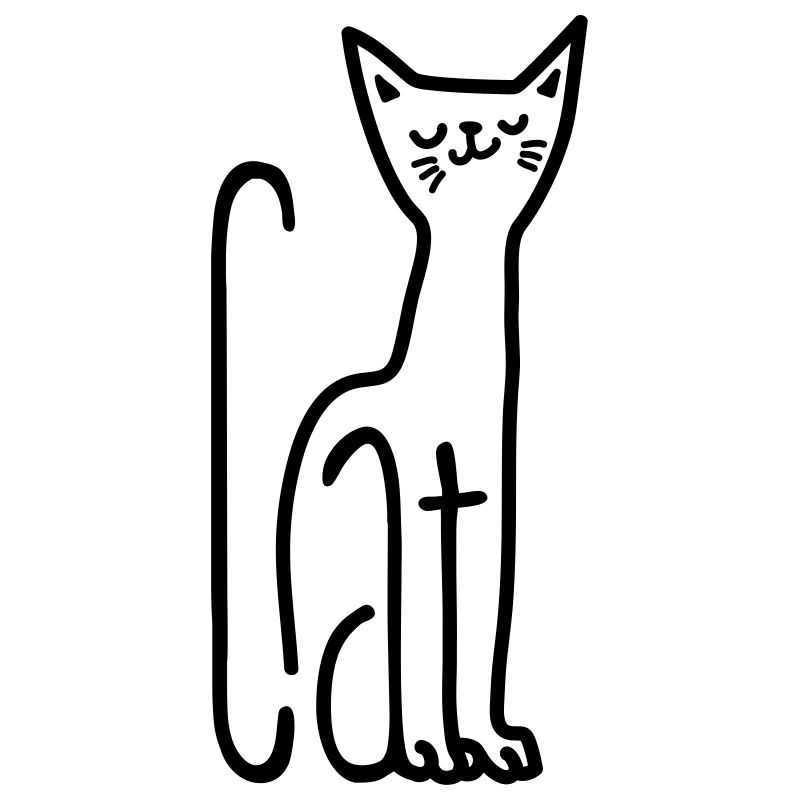 freche Katze aus Buchstaben Comicstyle