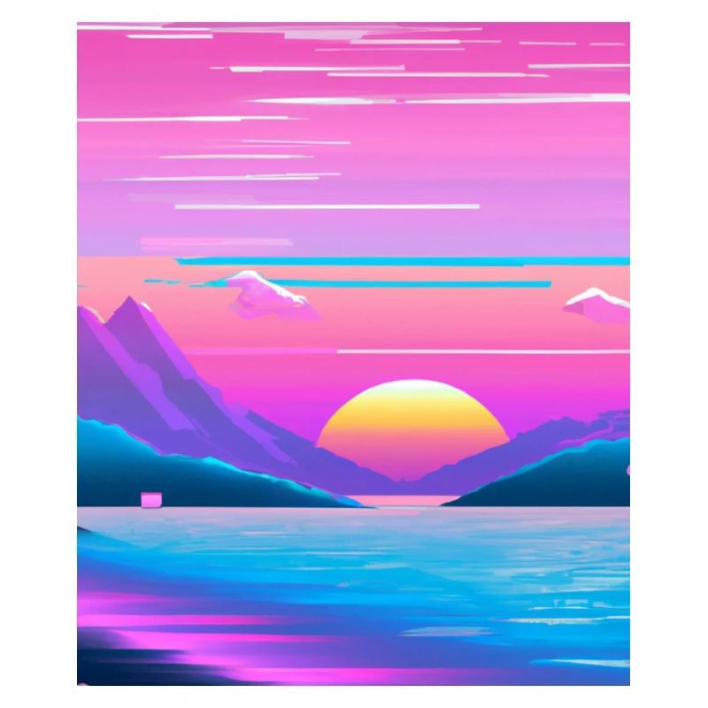 Vaporwave Sun Synthwave Sunset