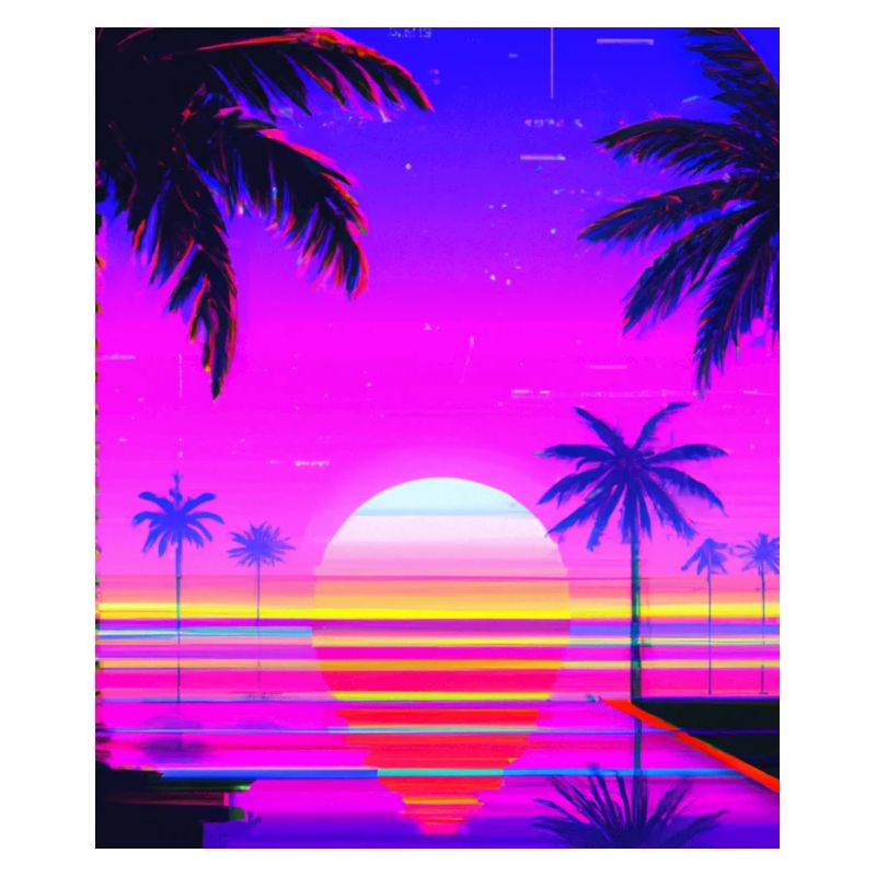 Vaporwave Sun Synthwave Sunset Palms