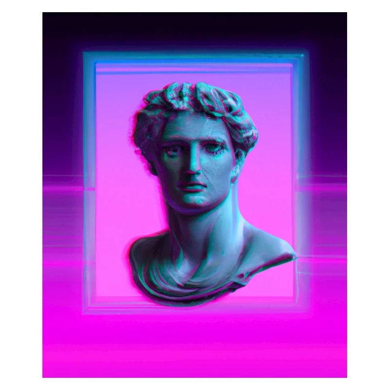 Vaporwave Statue Buste romain