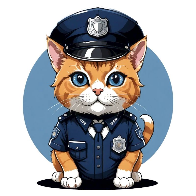 Katzen Polizist Cat Cop Geschenk Polizei