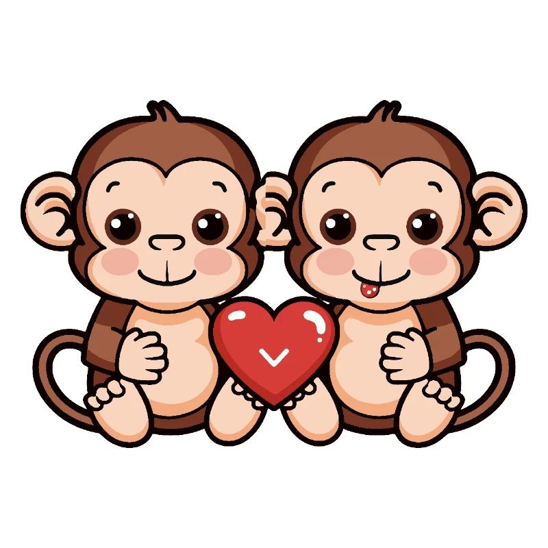 Couple de singes Saint-Valentin