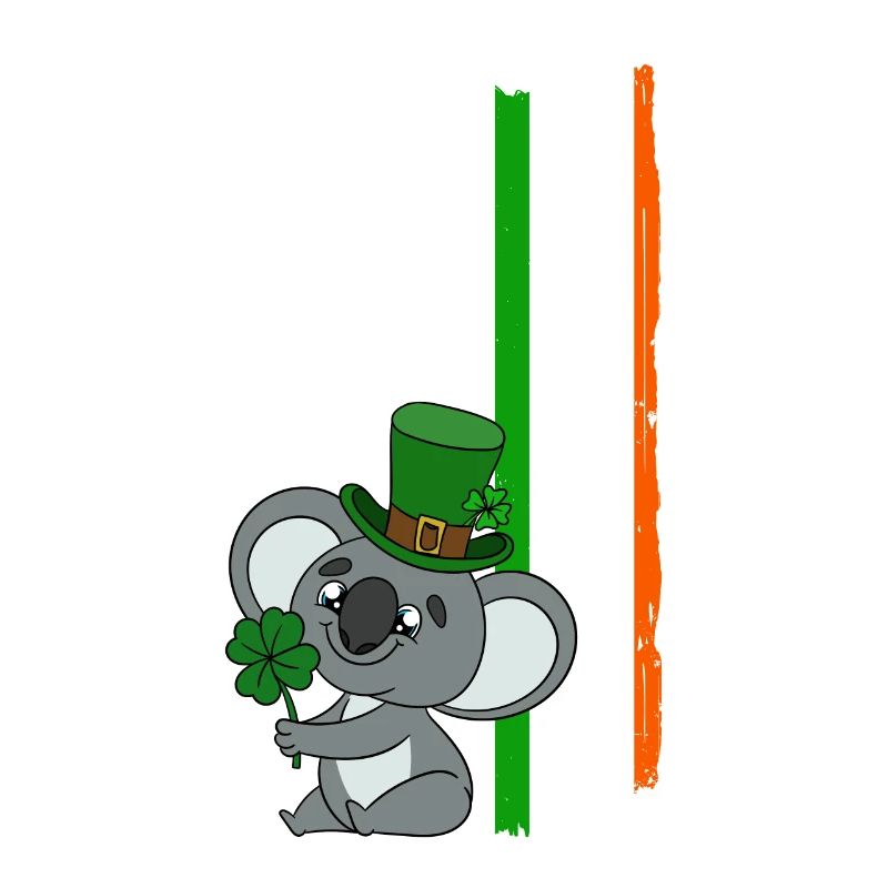 Mignon koala avec chapeau Saint-Patrick
