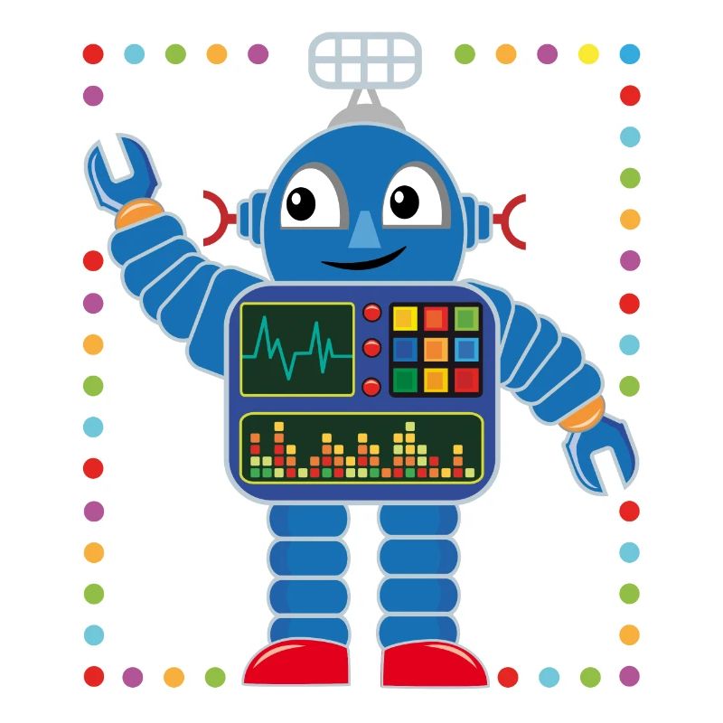 Petit robot coloré pour petits astronautes