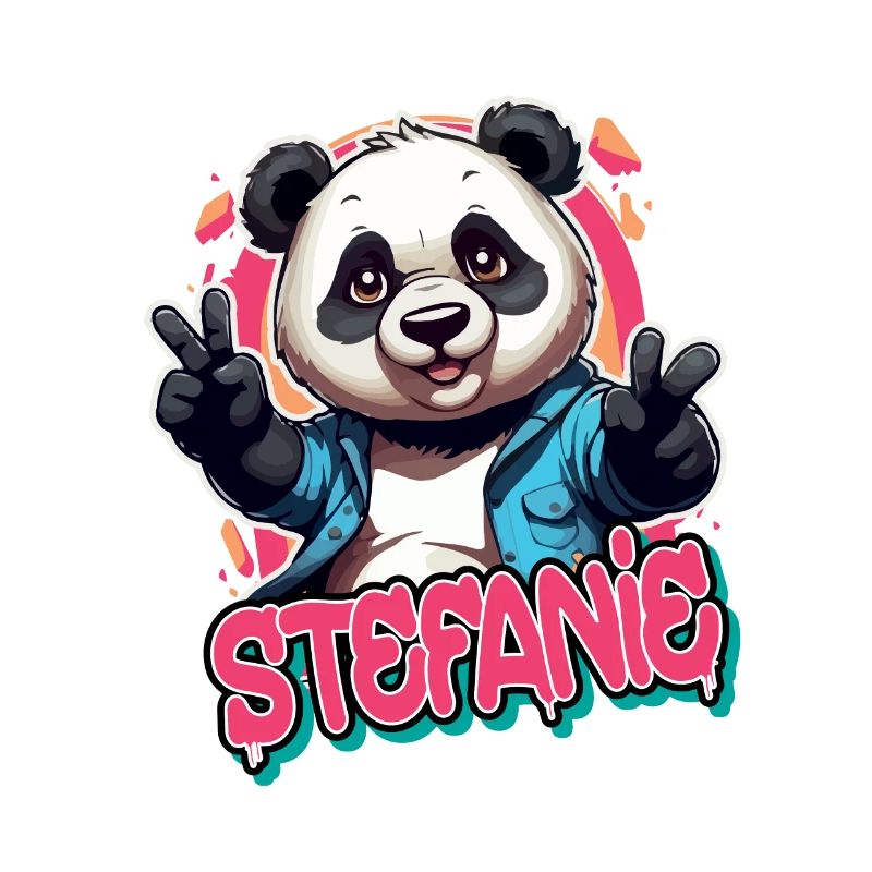 STEFANIE - Schöner Mädchen Name mit coolem Panda