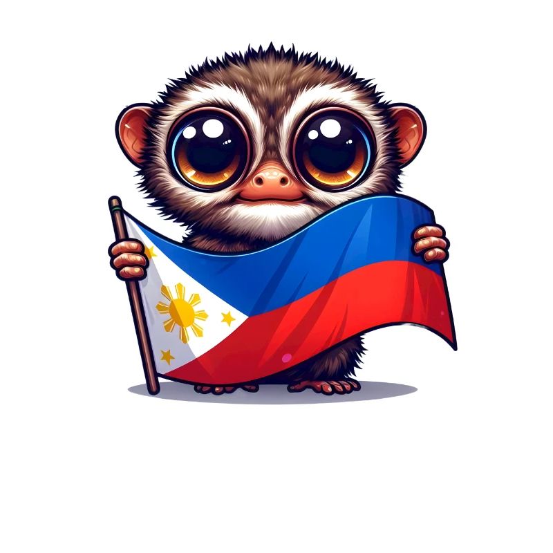 Tarsier avec drapeau philippin