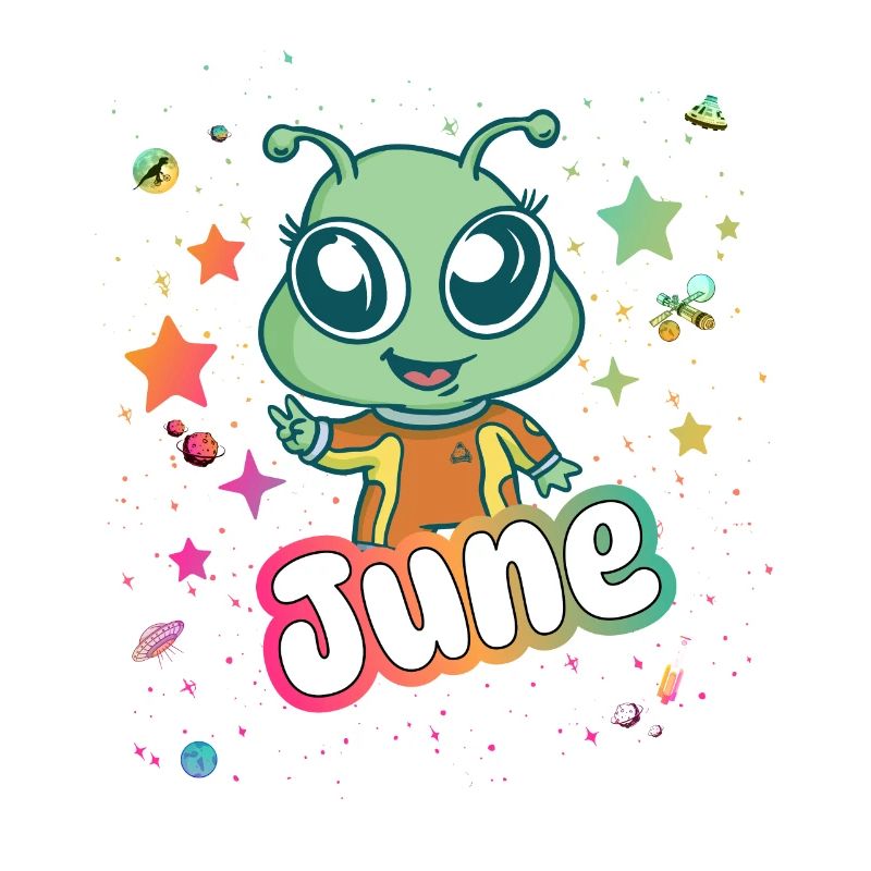 JUNE - Schöner Mädchen Name mit süßem Alien