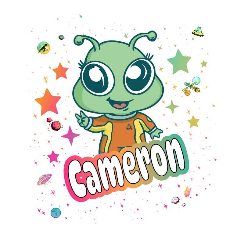 CAMERON - Beautiful boy name with cute alien