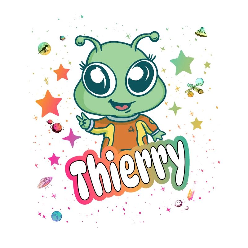 THIERRY - Beau nom de garçon avec un extraterrestre mignon