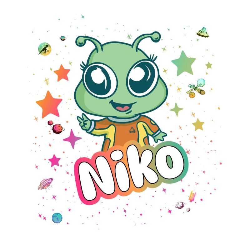 NIKO - Beau nom de garçon avec un extraterrestre mignon