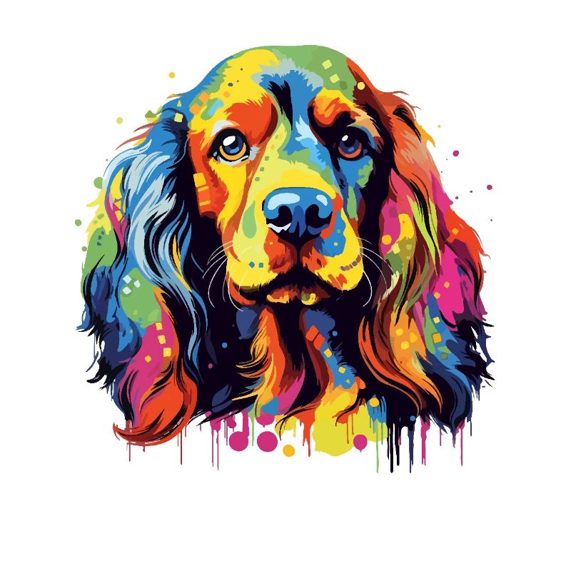 Cocker Spaniel Hundebesitzer, Digitale Kunst Hund