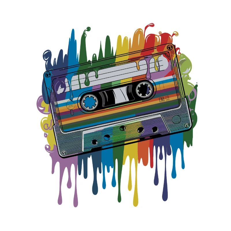 80s Retro Cassette Splash Classic Cassette Tape