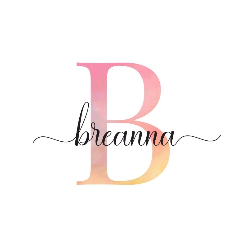 B | Monogramme | Nom | Breanna|Aquarelle