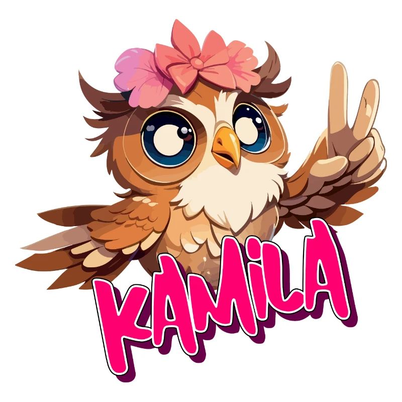 KAMILA - Schöner Mädchen Name mit süßer EULE
