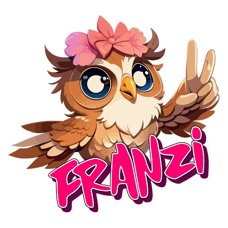 FRANZI - Schöner Mädchen Name mit süßer EULE