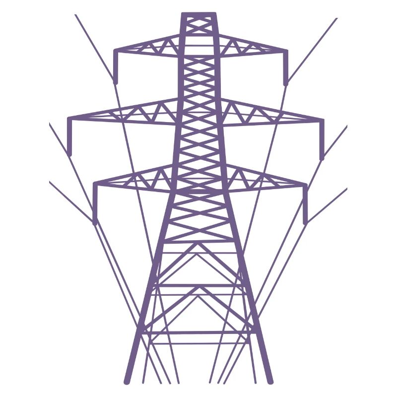 Weiße Strommast-Silhouette