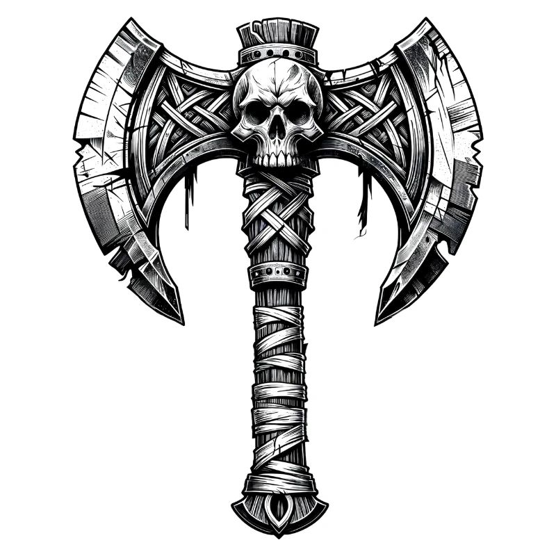 Axtwerfen Axt Totenkopf Design