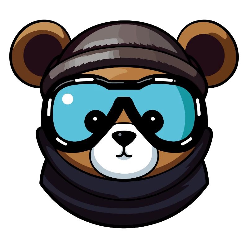 Bär Snowboard Ski Brille Comic