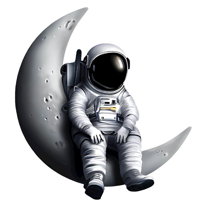 Astronaut in the crescent moon