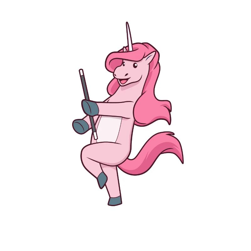 Comic unicorn twirling