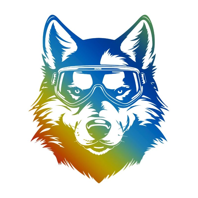 Wolf Snowboard Ski Goggles Colorful